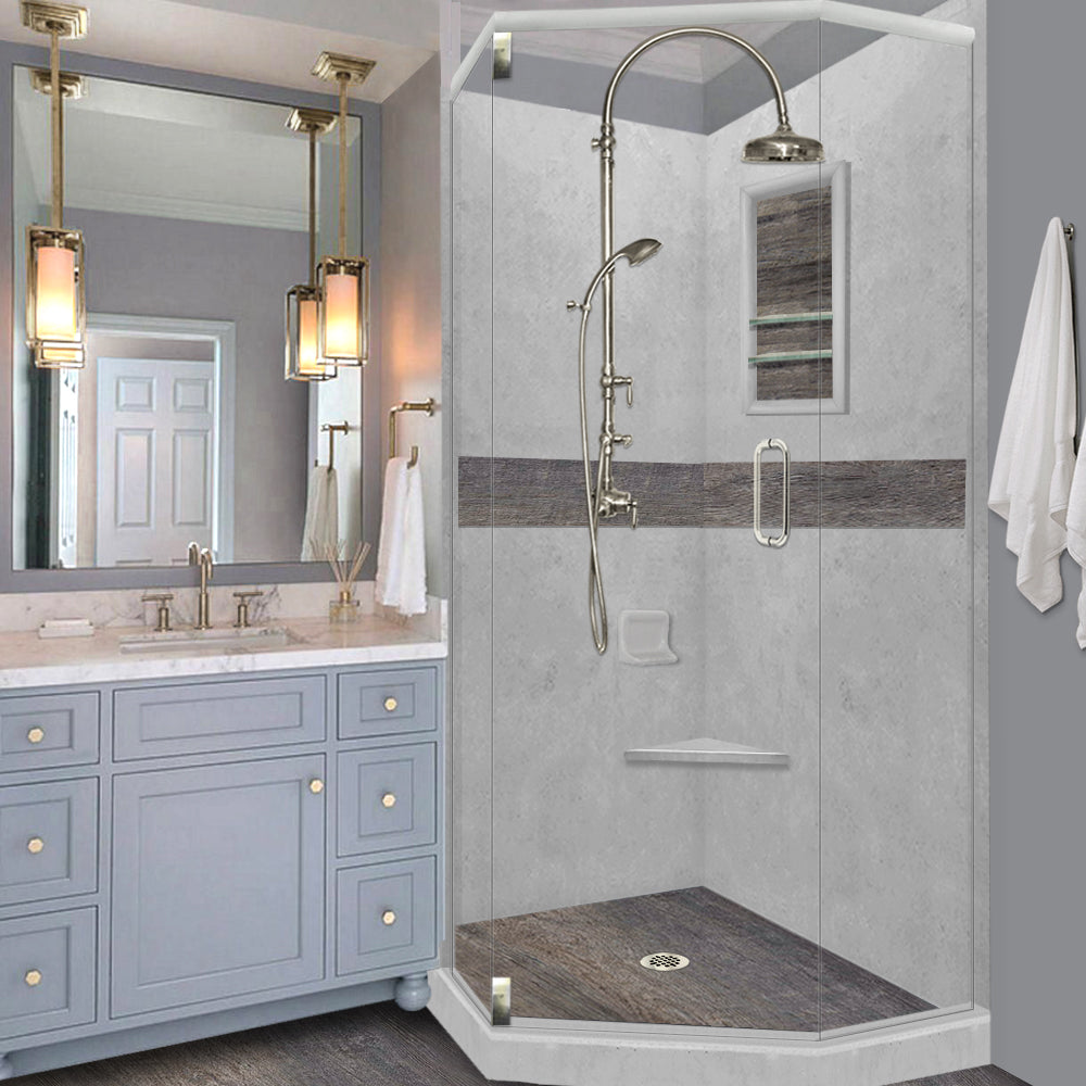 Custom Showers Your Way (Includes: Neo Corner Pan, Walls, Thresholds, and Optional Glass)