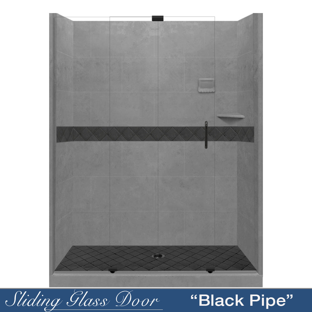 Diamond Wet Cement 60" Alcove Shower Kit  testing shower - American Bath Factory