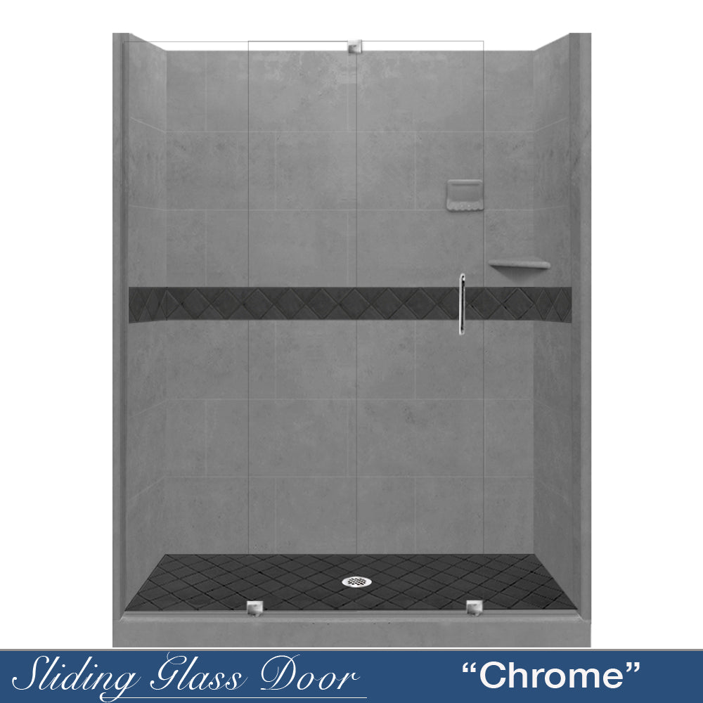 Diamond Wet Cement 60" Alcove Shower Kit  testing shower - American Bath Factory