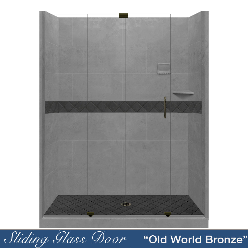 Diamond Wet Cement 60" Alcove Shower Kit  testing shower - American Bath Factory