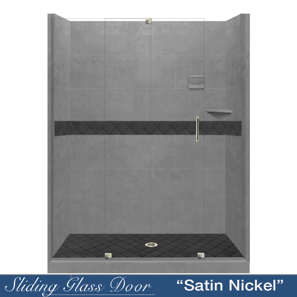 Diamond Wet Cement 60" Alcove Shower Kit  testing shower - American Bath Factory