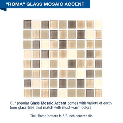 Alcove Brown Sugar Sistine Stone & Roma Mosaic Accent Shower Remodel Kit