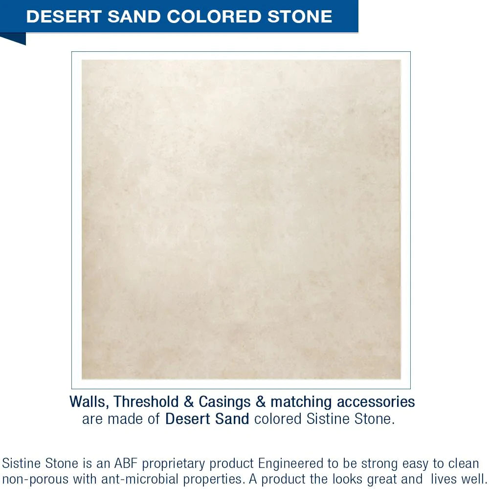 Clearance-60" X 30" Desert Sand Tuscany Mosaic Stone Shower Kit
