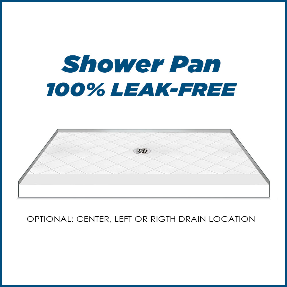 Freedom Standard Diamond Natural Buff 60" Alcove Shower Kit  testing shower - American Bath Factory