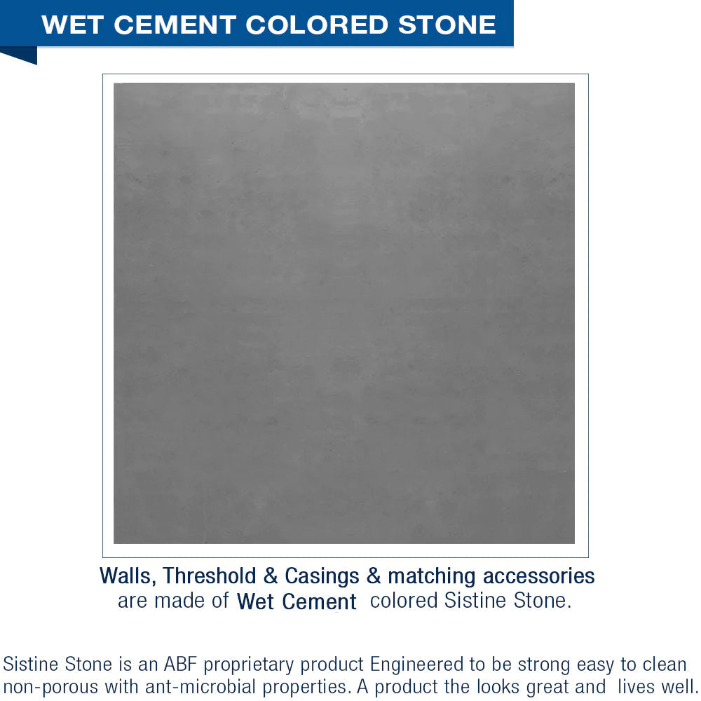 CLEARANCE-60" X 30" Wet Cement Del Mar Mosaic Alcove Stone Shower Kit (37)