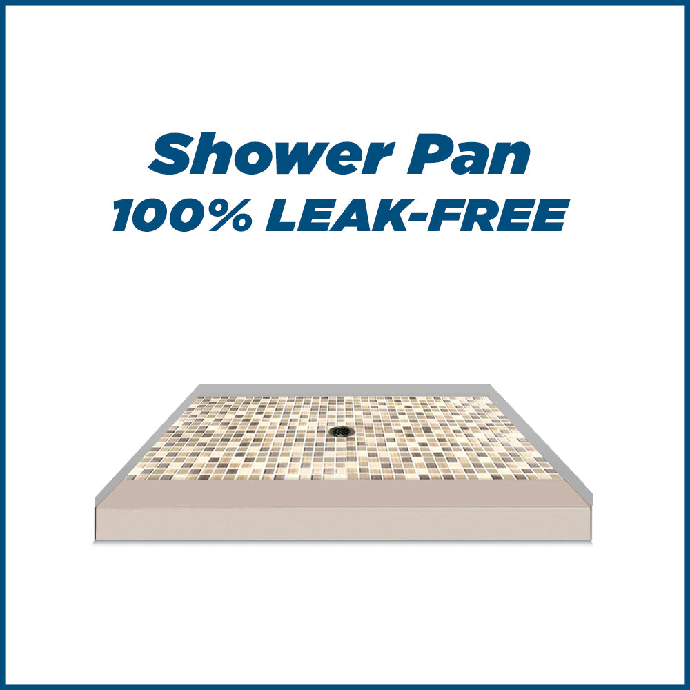 Alcove Brown Sugar Sistine Stone & Roma Mosaic Accent Shower Remodel Kit