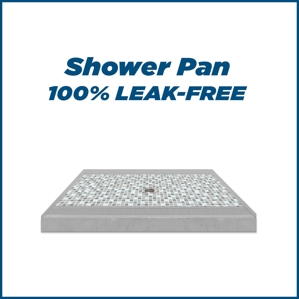 Alcove Portland Cement Sistine Stone & Del Mar Mosaic Accent Shower Remodel Kit