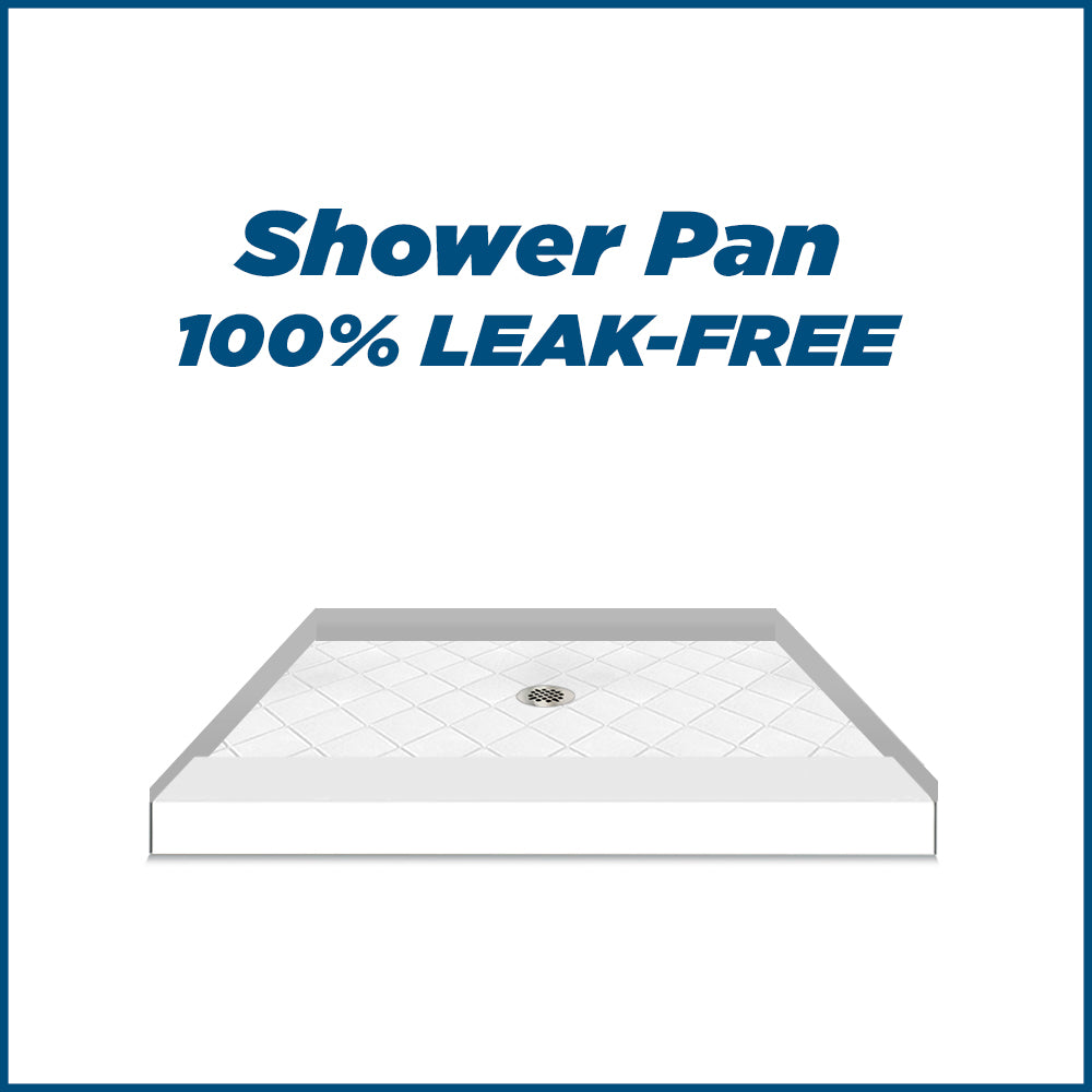 Diamond Solid Natural Buff Small Alcove Shower Enclosure Kit