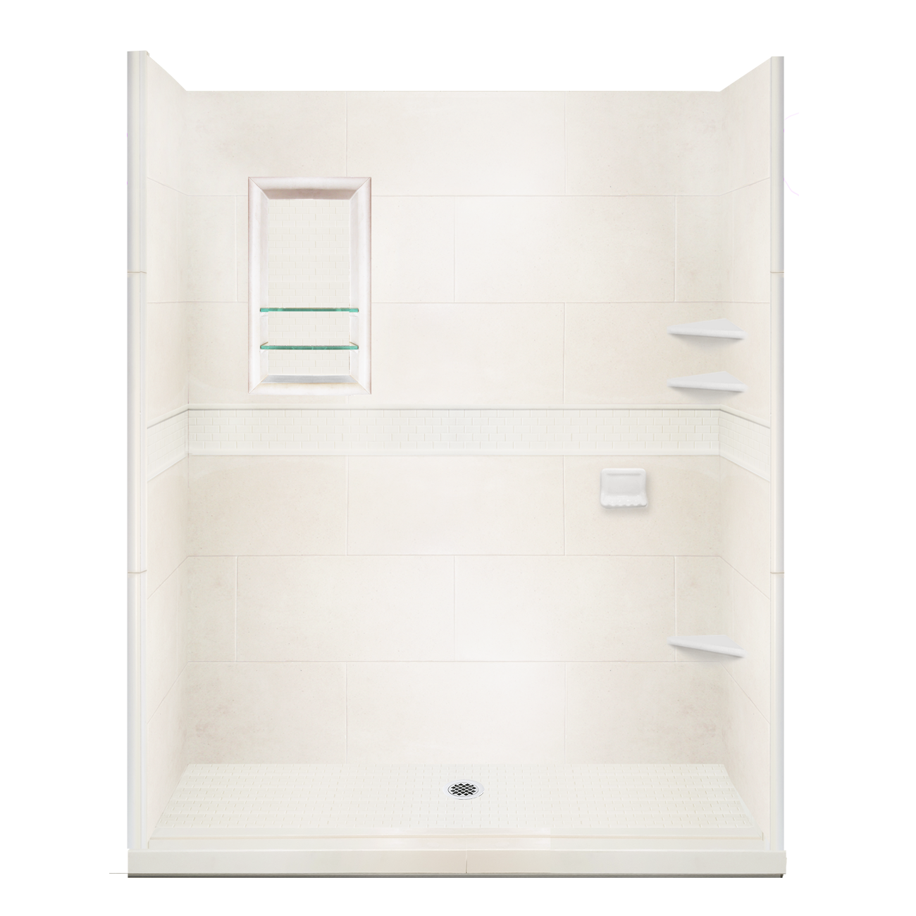 Add On 8" Corner Shower Shelf  Add On - American Bath Factory
