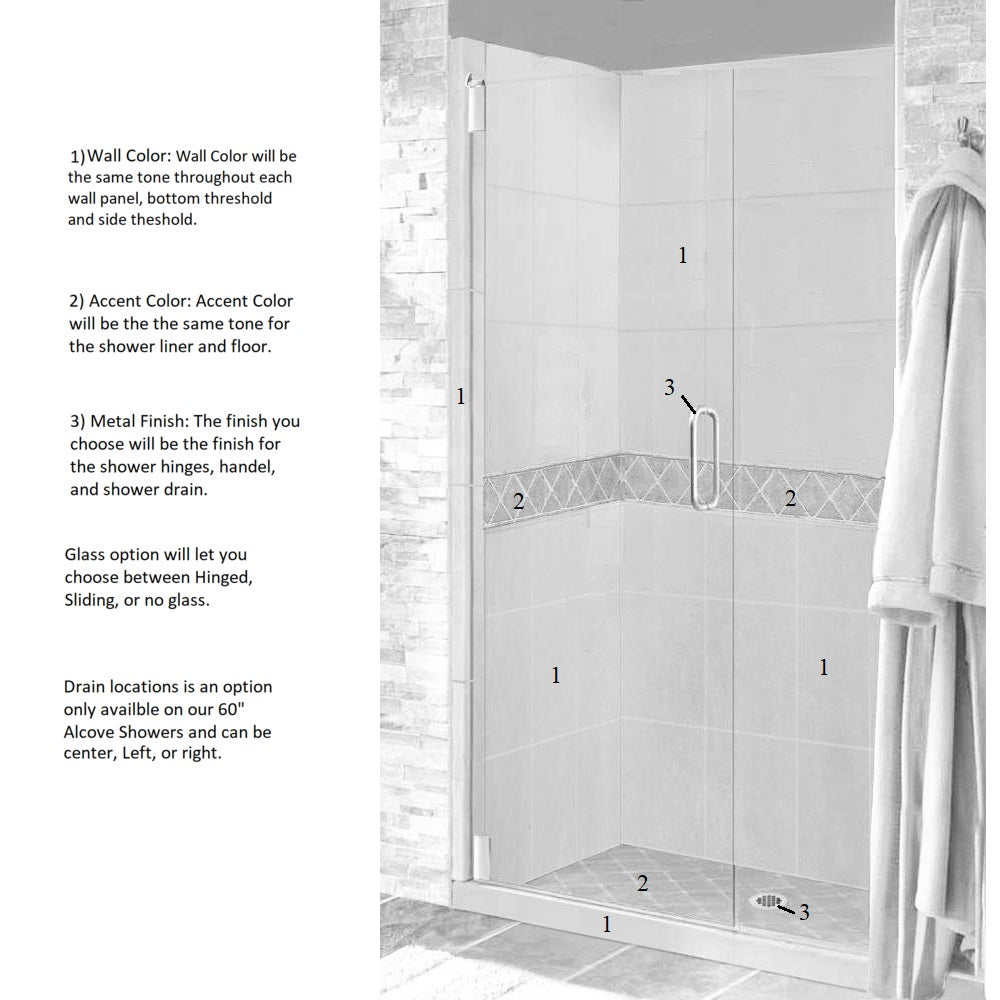 Diamond 60" Alcove Shower Kit Style & Color Options  Shower Kit - American Bath Factory
