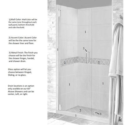 Diamond 60" Alcove Shower Kit Style & Color Options  Shower Kit - American Bath Factory