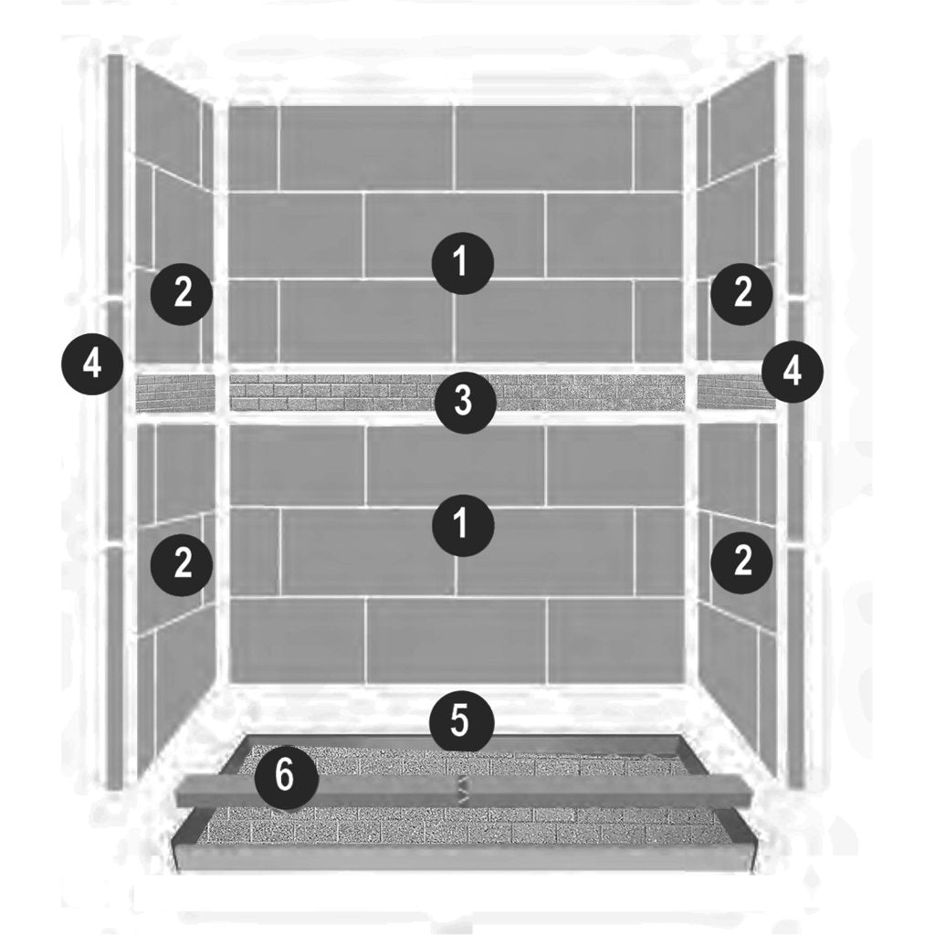 Diamond 60" Alcove Shower Kit Style & Color Options  Shower Kit - American Bath Factory