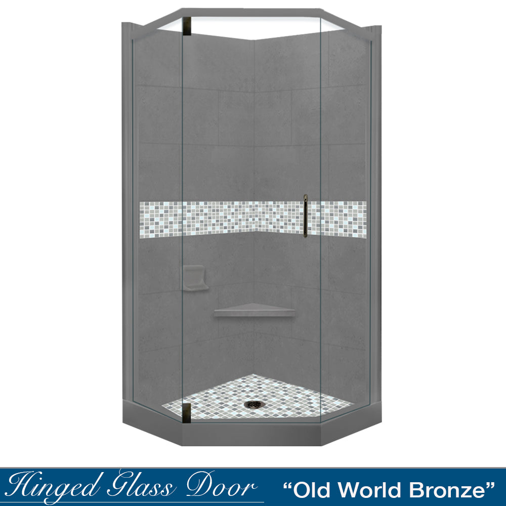 Neo-Angle Wet Cement Sistine Stone & Del Mar Mosaic Accent ("DIY Shower Remodel Kit")