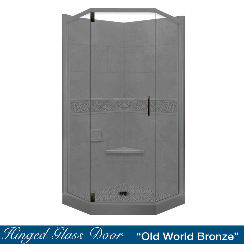Neo-Angle Wet Cement Sistine Stone & Pebble Stone Accent ("DIY Shower Remodel Kit")