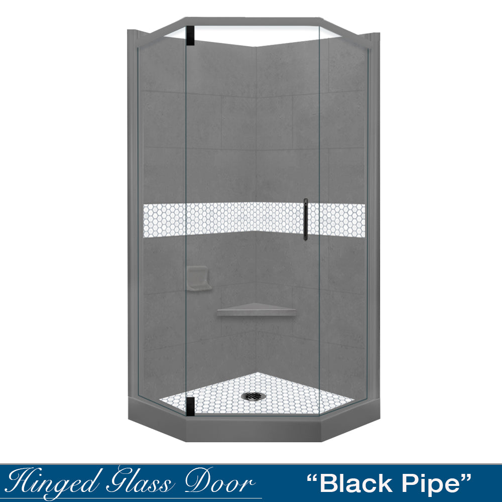 Neo-Angle Wet Cement Sistine Stone & Pearl Hex Mosaic Accent ("DIY Shower Remodel Kit")
