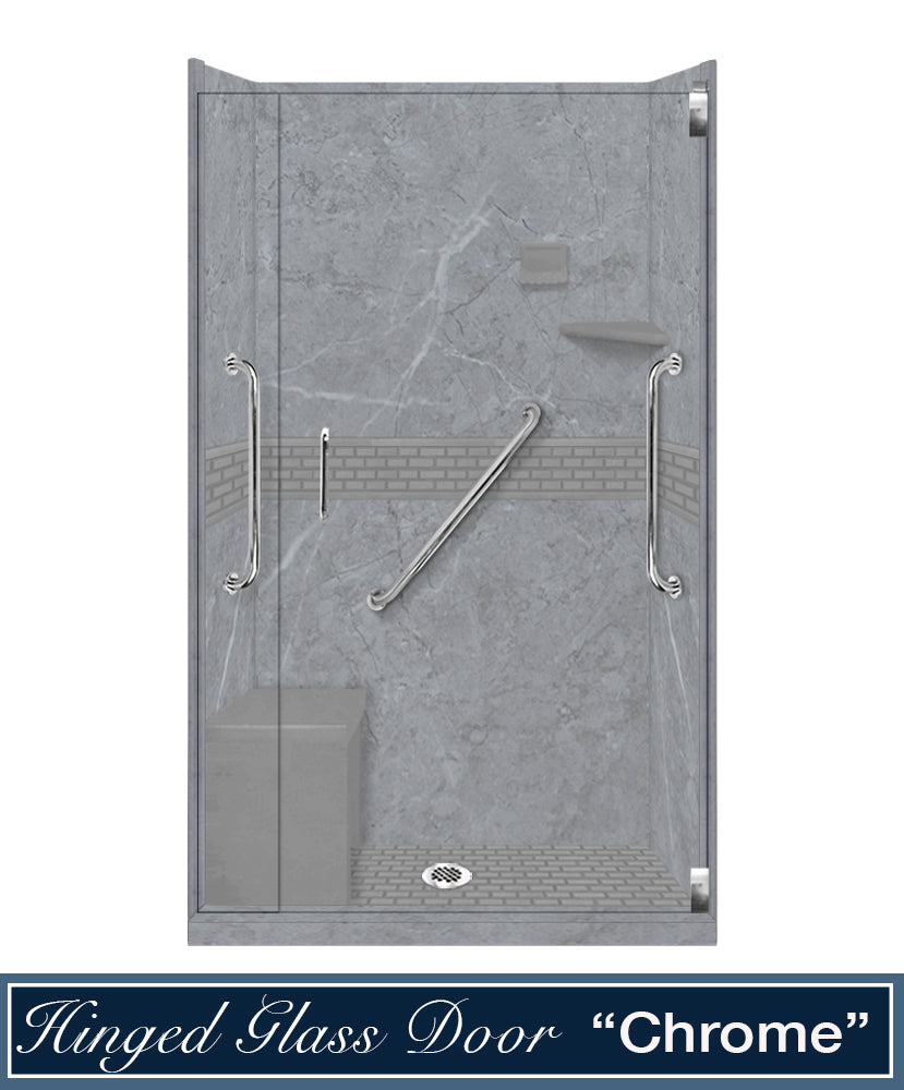 Freedom Grio Marble Classic Alcove Shower Enclosure Kit