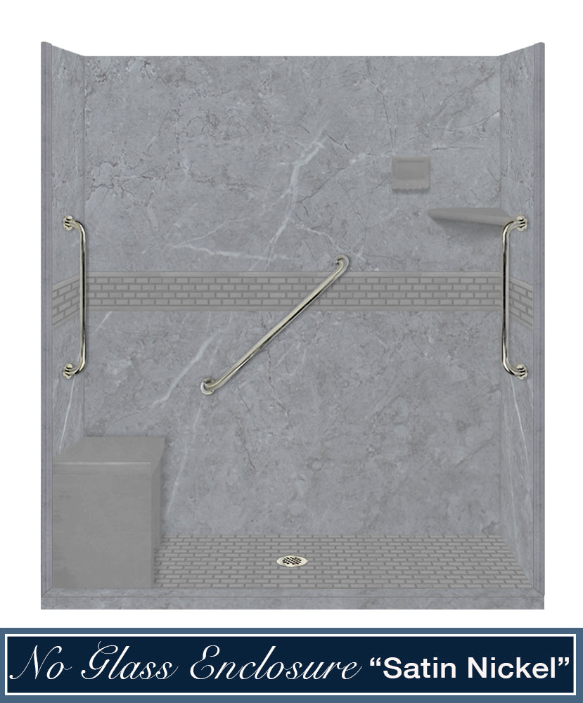 Freedom Grio Marble Classic Alcove Shower Enclosure Kit