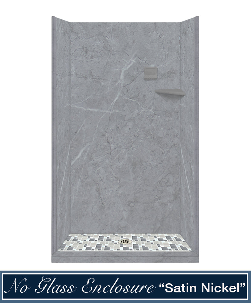 Grio Marble Newport Mosaic Alcove Shower Kit