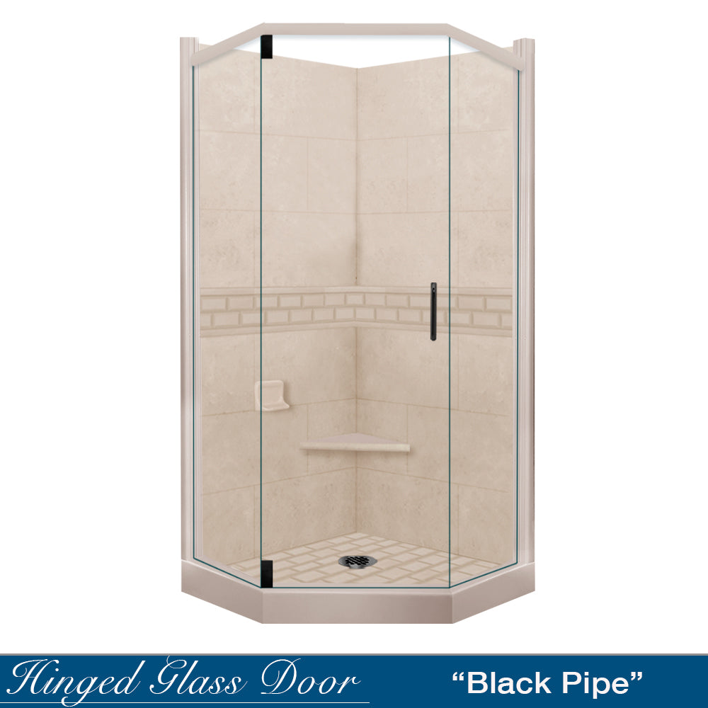 Neo-Angle Brown Sugar Sistine Stone & Subway Stone Accent ("DIY Shower Remodel Kit")