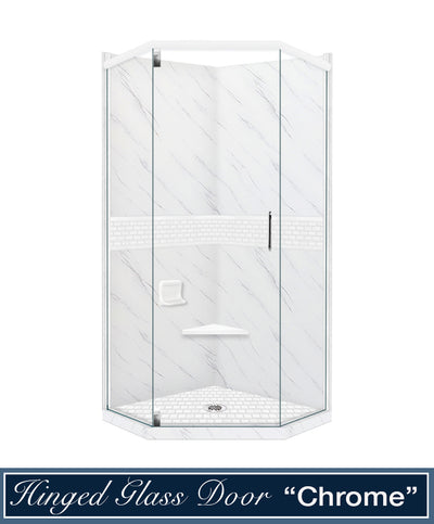 Carrara Marble Classic Neo Shower Enclosure Kit
