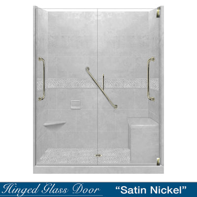 Freedom Pebble Portland Cement 60" Alcove Shower Kit