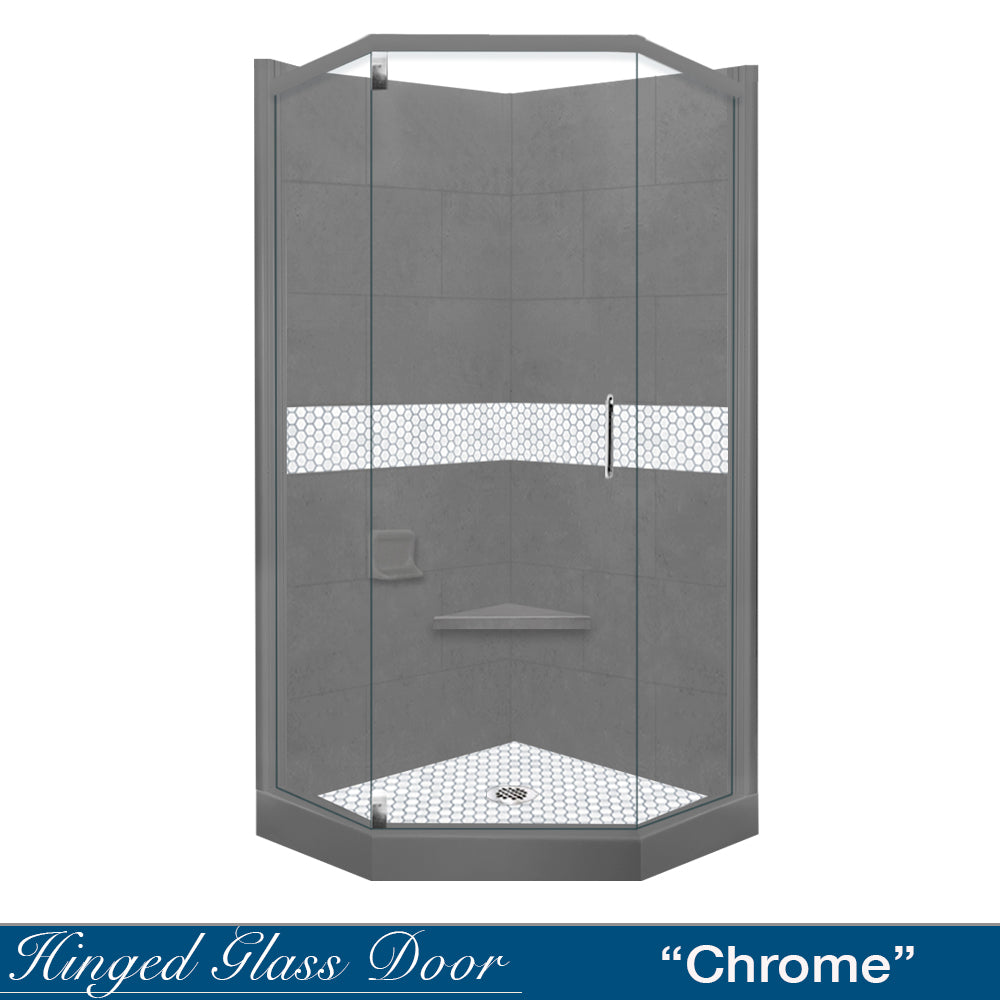 Neo-Angle Wet Cement Sistine Stone & Pearl Hex Mosaic Accent ("DIY Shower Remodel Kit")