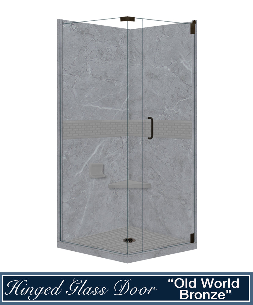 Grio Marble Classic Corner Shower Enclosure Kit