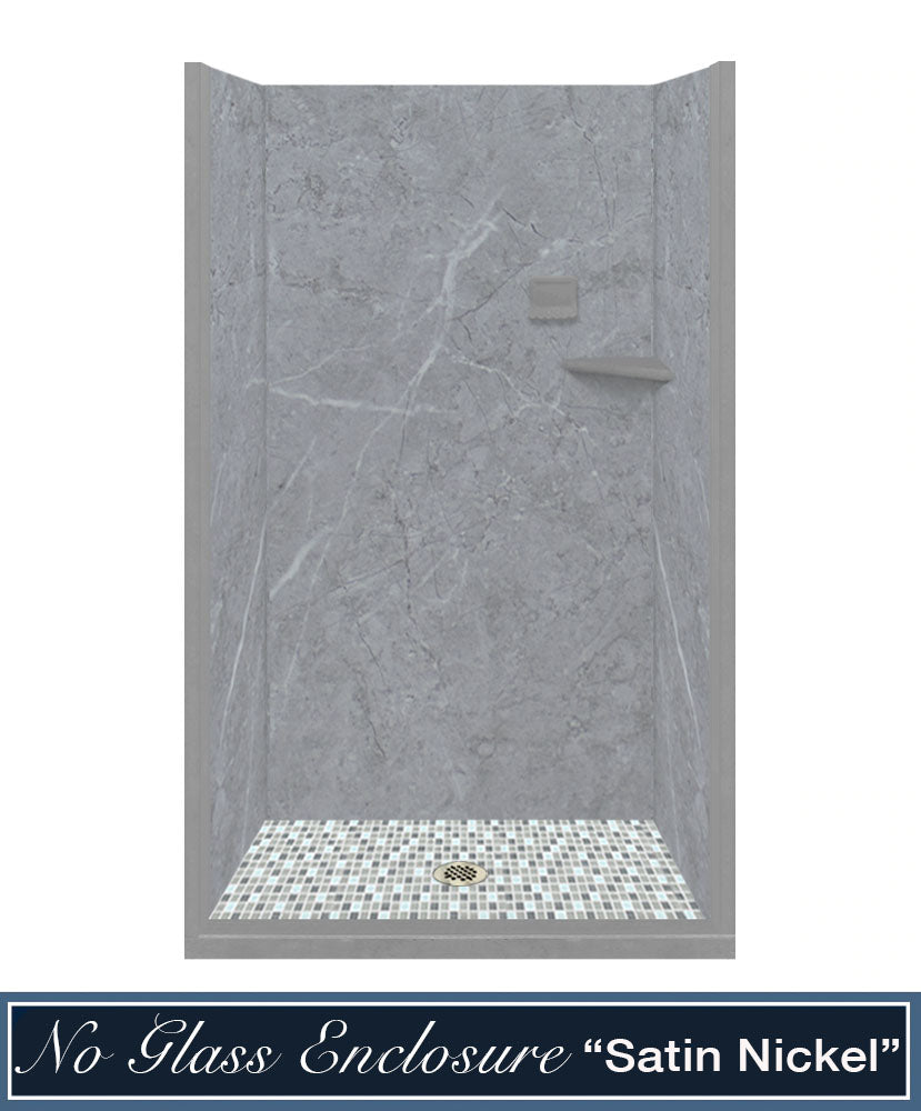 Grio Marble Del Mar Mosaic Alcove Shower Kit