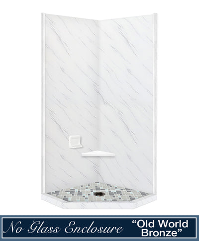 Carrara Marble Newport Mosaic Neo Shower Kit
