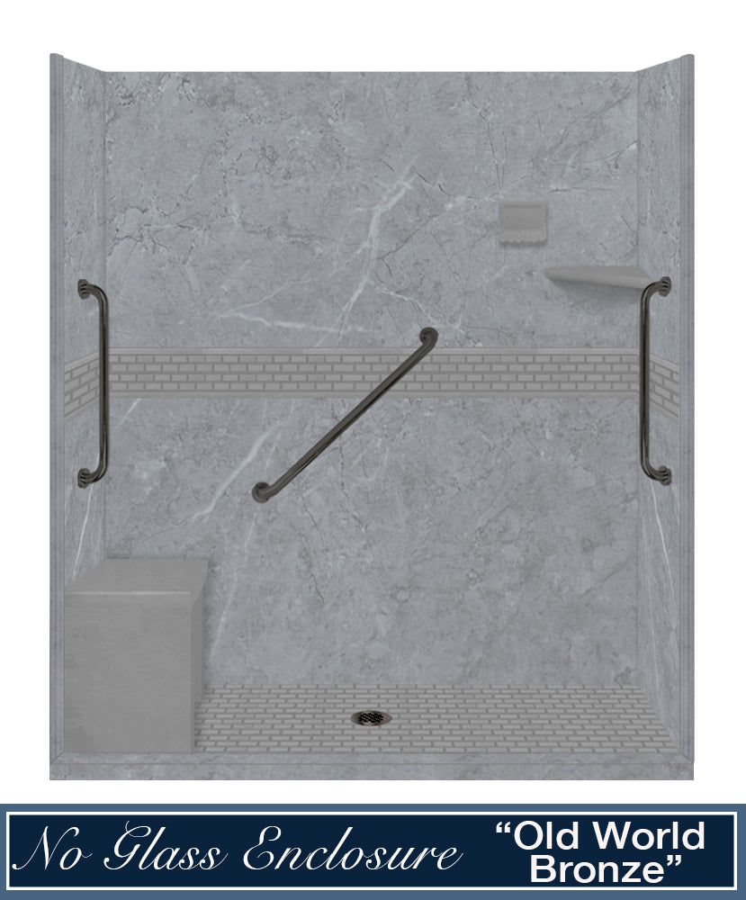 Freedom Grio Marble Classic Alcove Shower Enclosure Kit