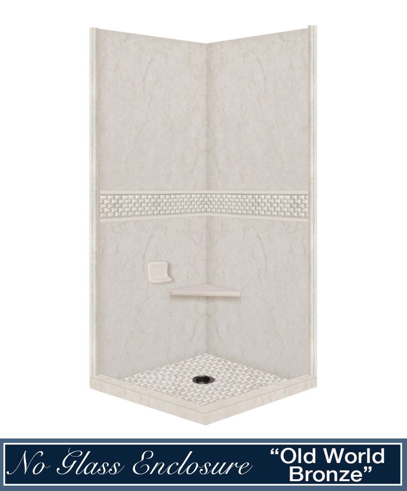 Rafe Marble Jewel Corner Shower Enclosure Kit