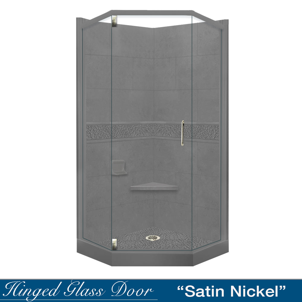 Neo-Angle Wet Cement Sistine Stone & Pebble Stone Accent ("DIY Shower Remodel Kit")