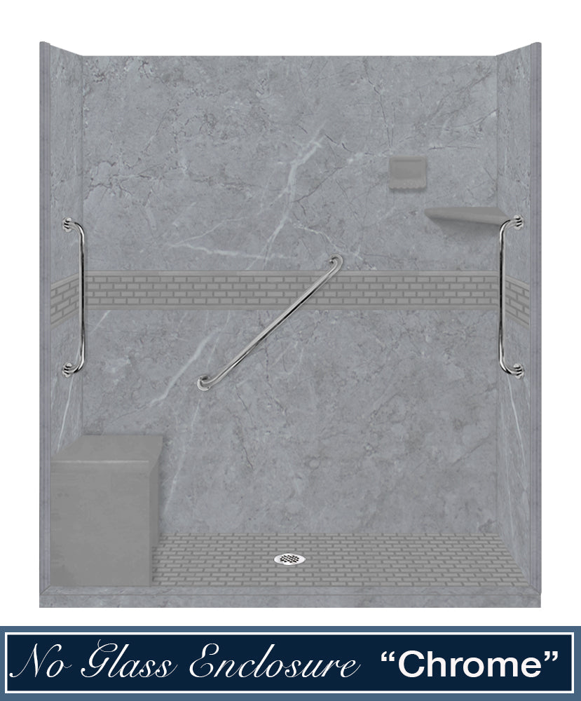 Freedom Grio Marble Classic Alcove Shower Enclosure Kit