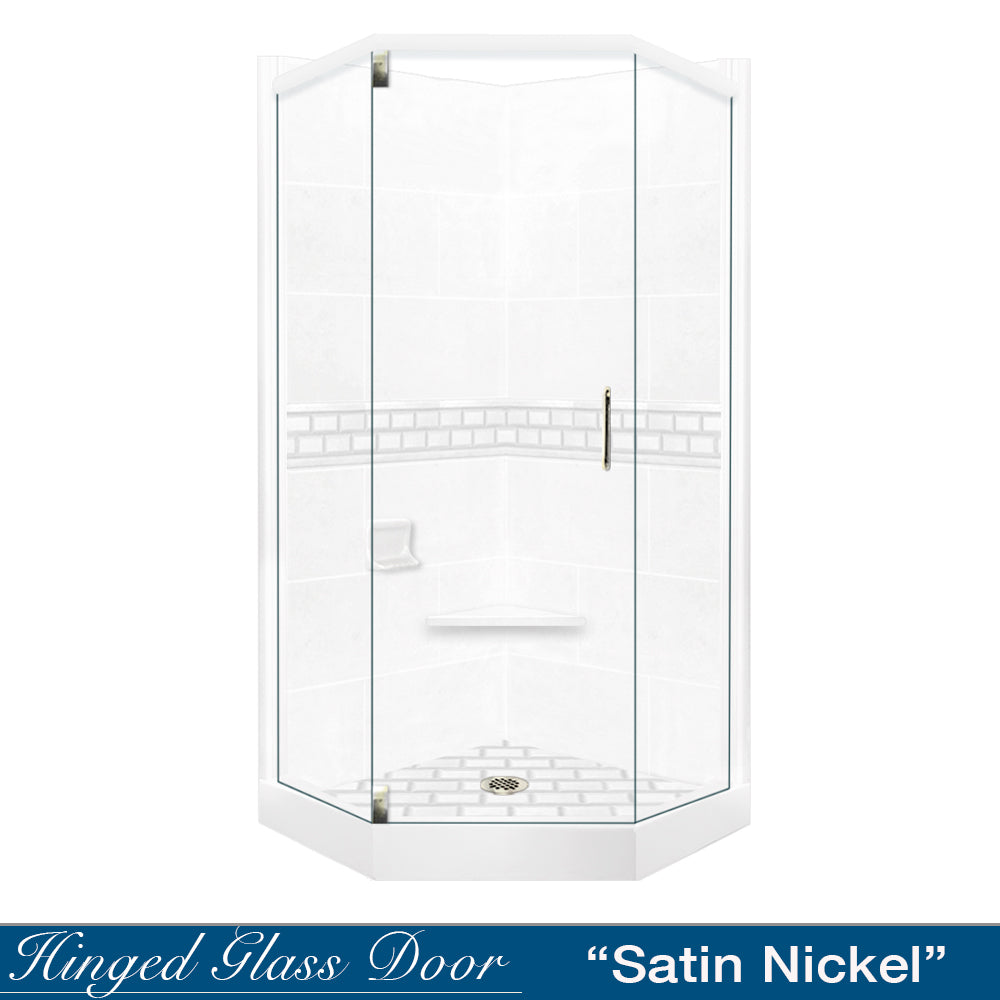 Neo-Angle Natural Buff Sistine Stone & Subway Stone Accent Shower Remodel Kit