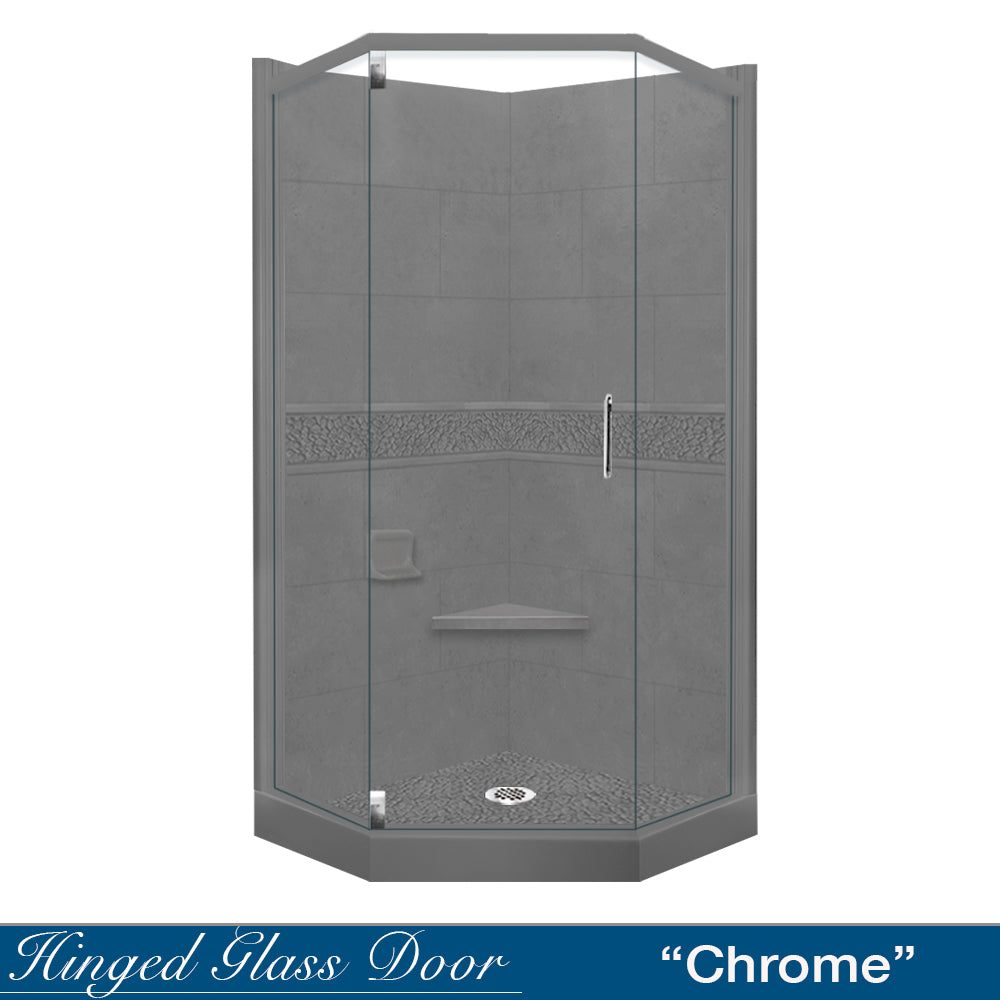 Neo-Angle Wet Cement Sistine Stone & Pebble Stone Accent ("DIY Shower Remodel Kit")