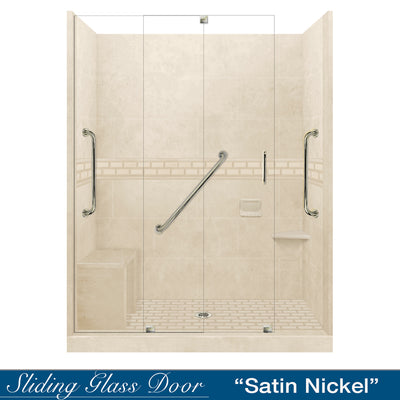 Freedom Subway Desert Sand 60" Alcove Shower Enclosure Kit