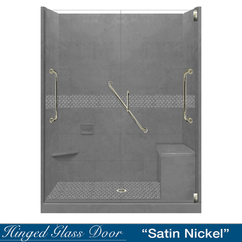 Freedom Jewel Wet Cement 60" Alcove Shower Kit