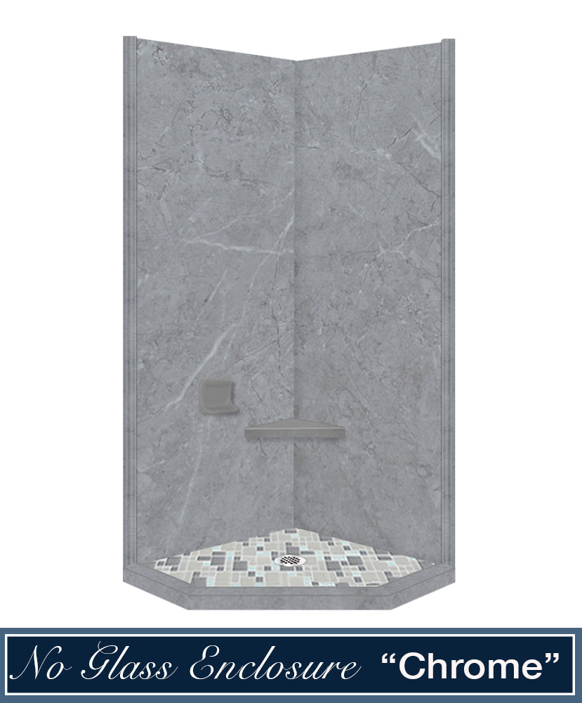 Grio Marble Newport Mosaic Neo Shower Enclosure Kit