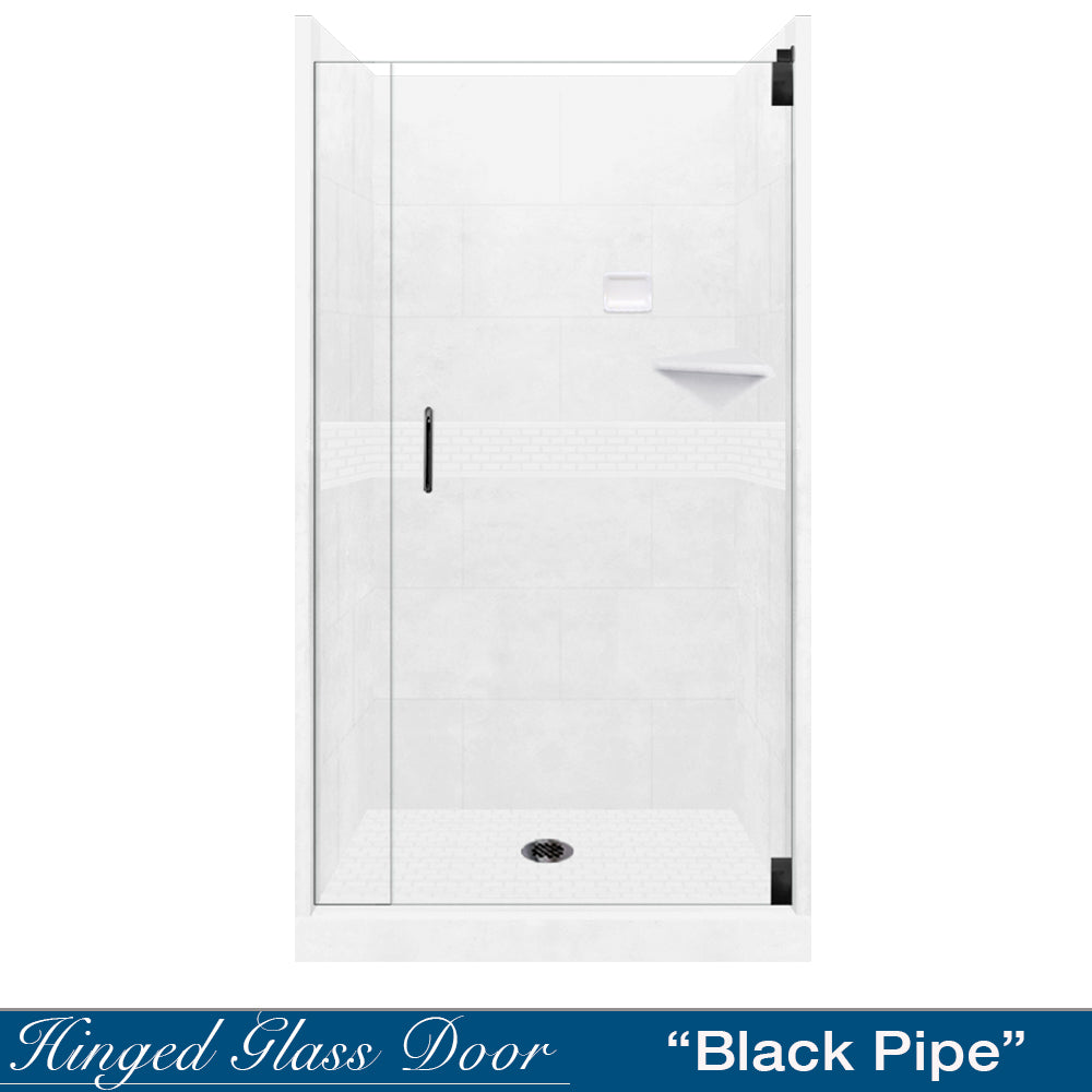 Classic Natural Buff Small Alcove Shower Enclosure Kit
