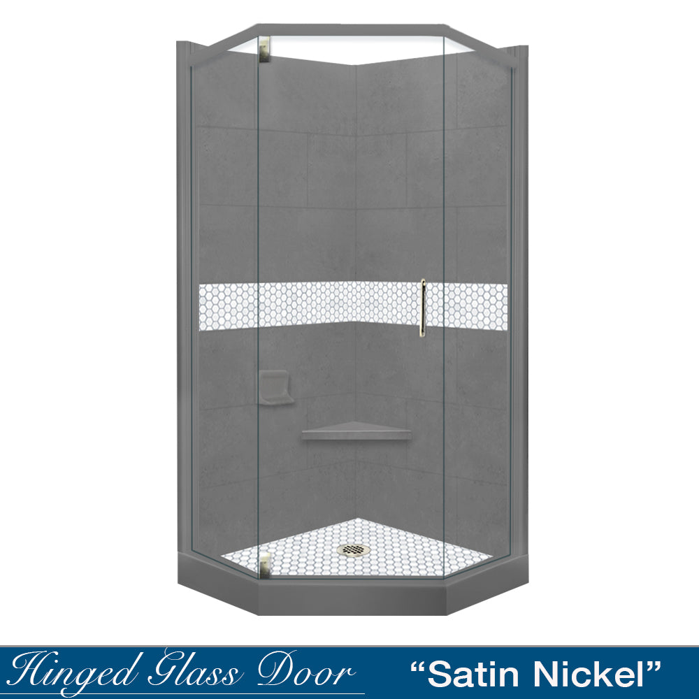 Neo-Angle Wet Cement Sistine Stone & Pearl Hex Mosaic Accent ("DIY Shower Remodel Kit")