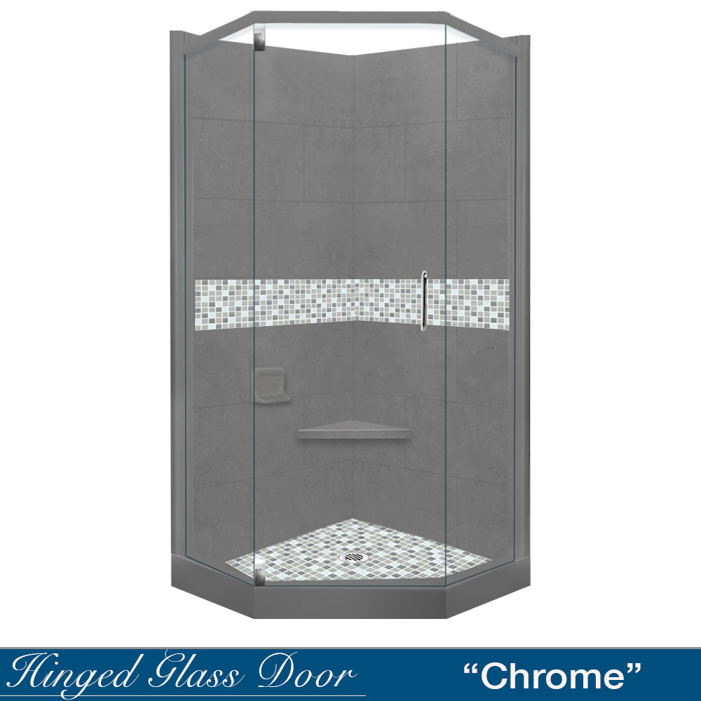 Neo-Angle Wet Cement Sistine Stone & Del Mar Mosaic Accent ("DIY Shower Remodel Kit")