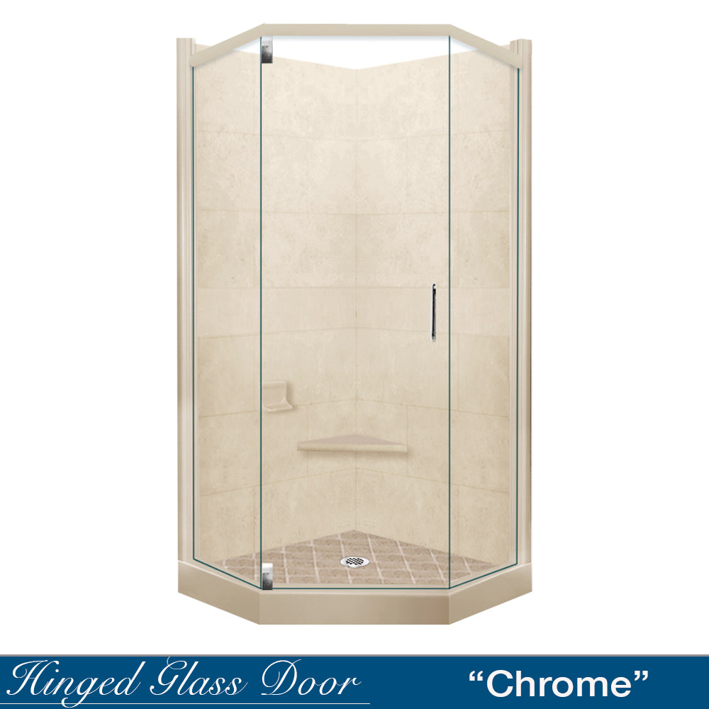 Neo-Angle Desert Sand Sistine Stone & Diamond Stone Accent Shower Remodel Kit