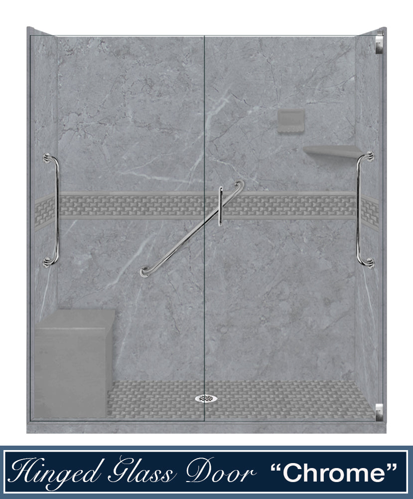 Freedom Grio Marble Jewel Alcove Shower Enclosure Kit