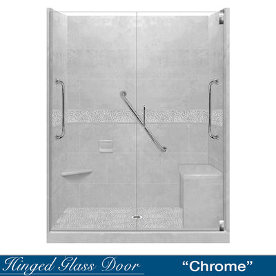 Freedom Pebble Portland Cement 60" Alcove Shower Kit