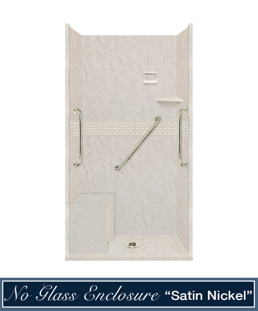 Freedom Rafe Marble Classic Alcove Shower Enclosure Kit