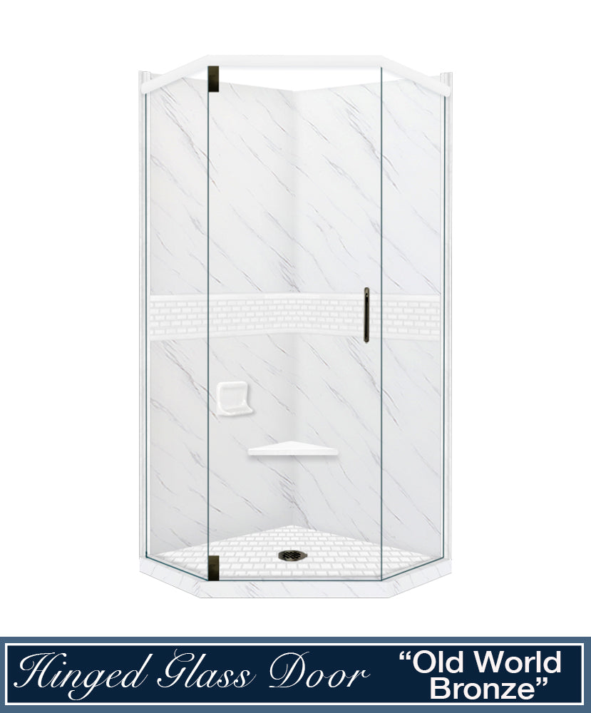 Carrara Marble Classic Neo Shower Enclosure Kit