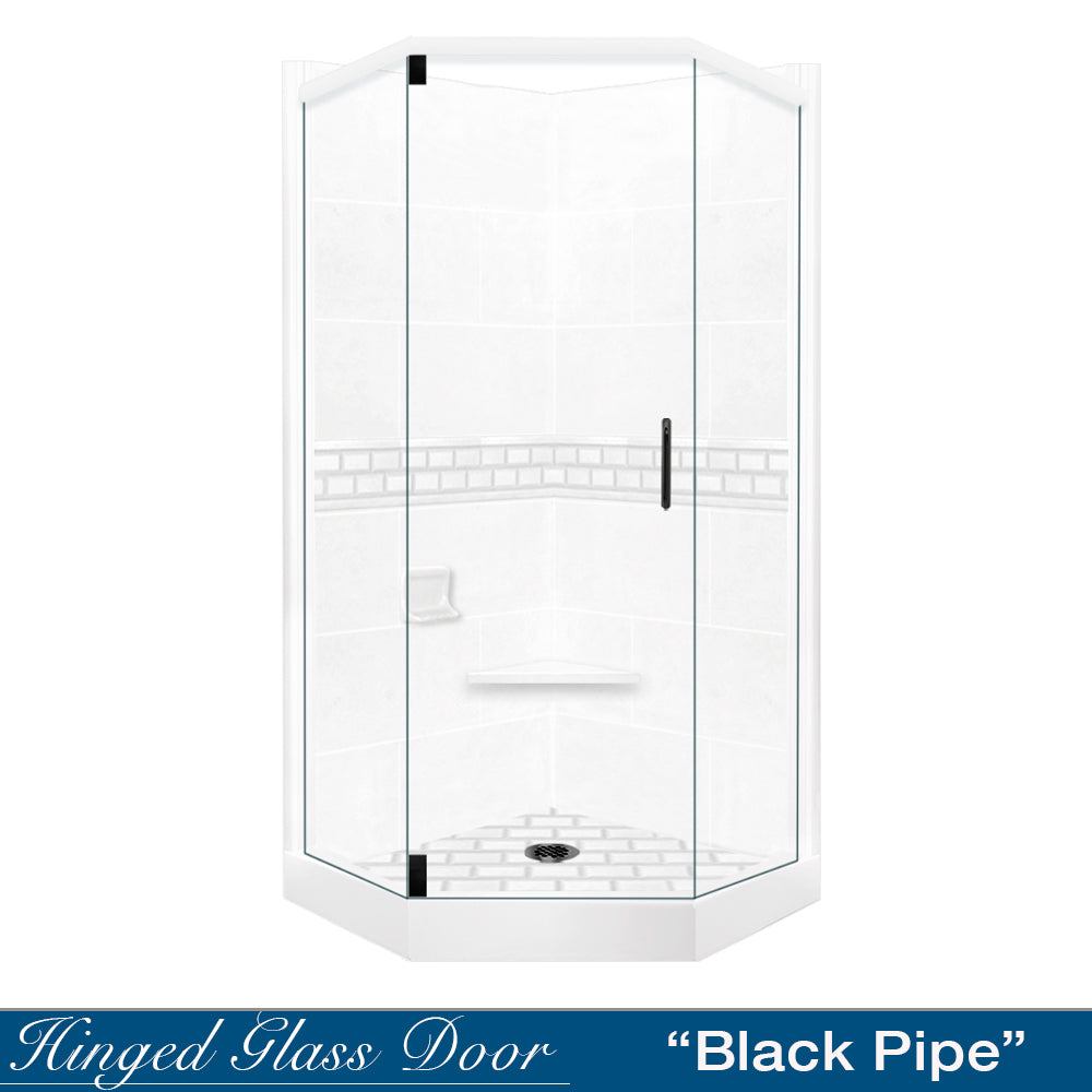 Neo-Angle Natural Buff Sistine Stone & Subway Stone Accent Shower Remodel Kit