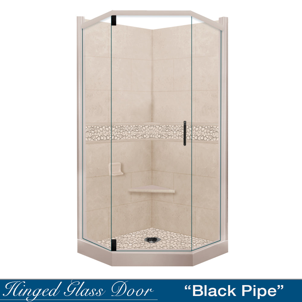 Neo-Angle Brown Sugar Sistine Stone & Pebble Stone Accent ("DIY Shower Remodel Kit")