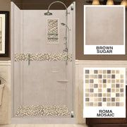 Alcove Brown Sugar Sistine Stone & Roma Mosaic Accent Shower Remodel Kit