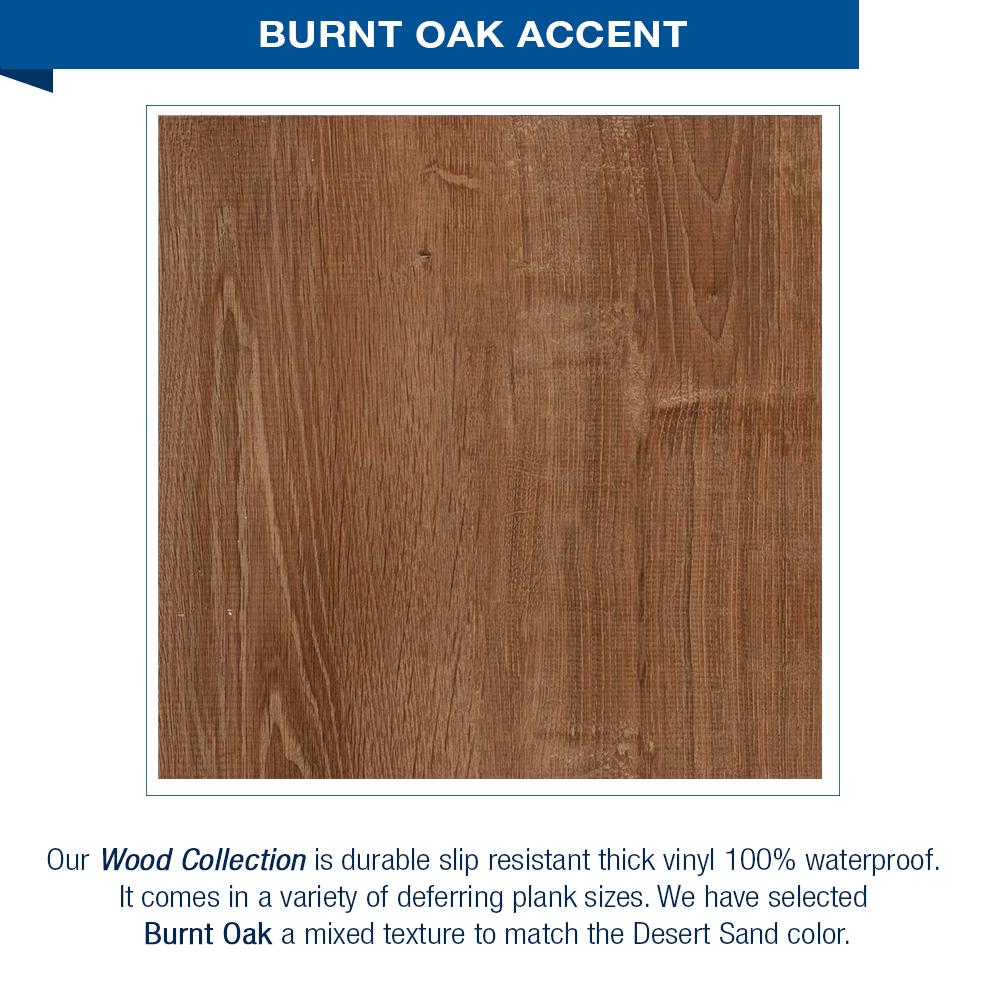 Burnt Oak Zero Threshold 60" Alcove LifeProof Flooring Wood Collection Shower Kits